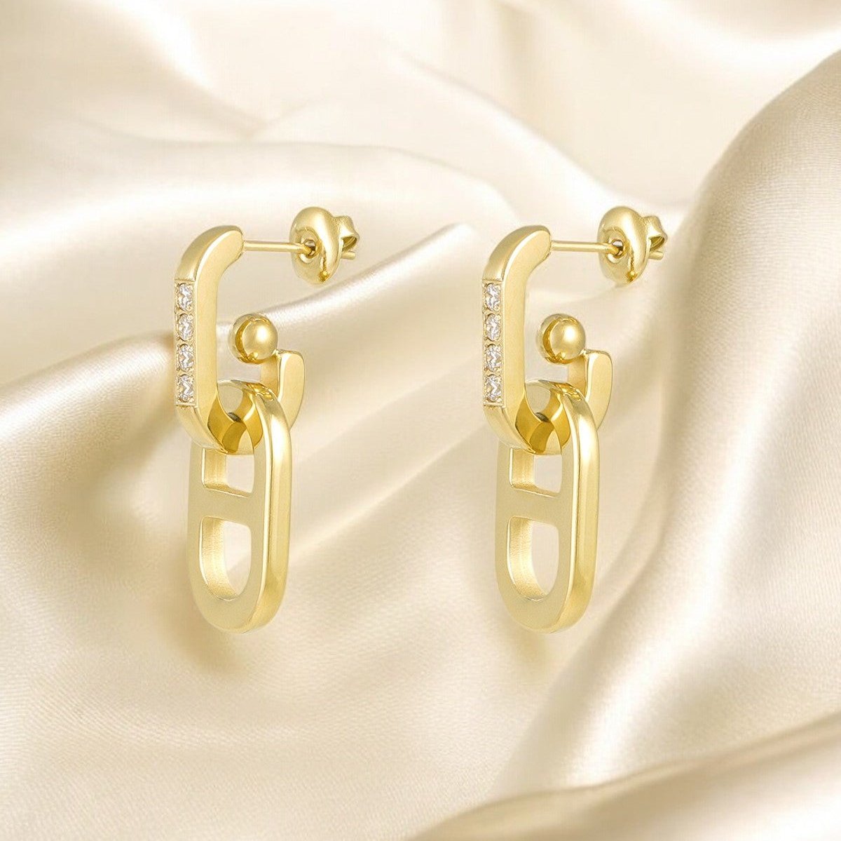 HARMONIA | Boucles d'oreilles dorées - Ice Dinasty